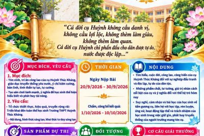 HÃY VIẾT NÊN CÂU CHUYỆN CỦA BẠN VỀ CỤ HUỲNH THÚC KHÁNG